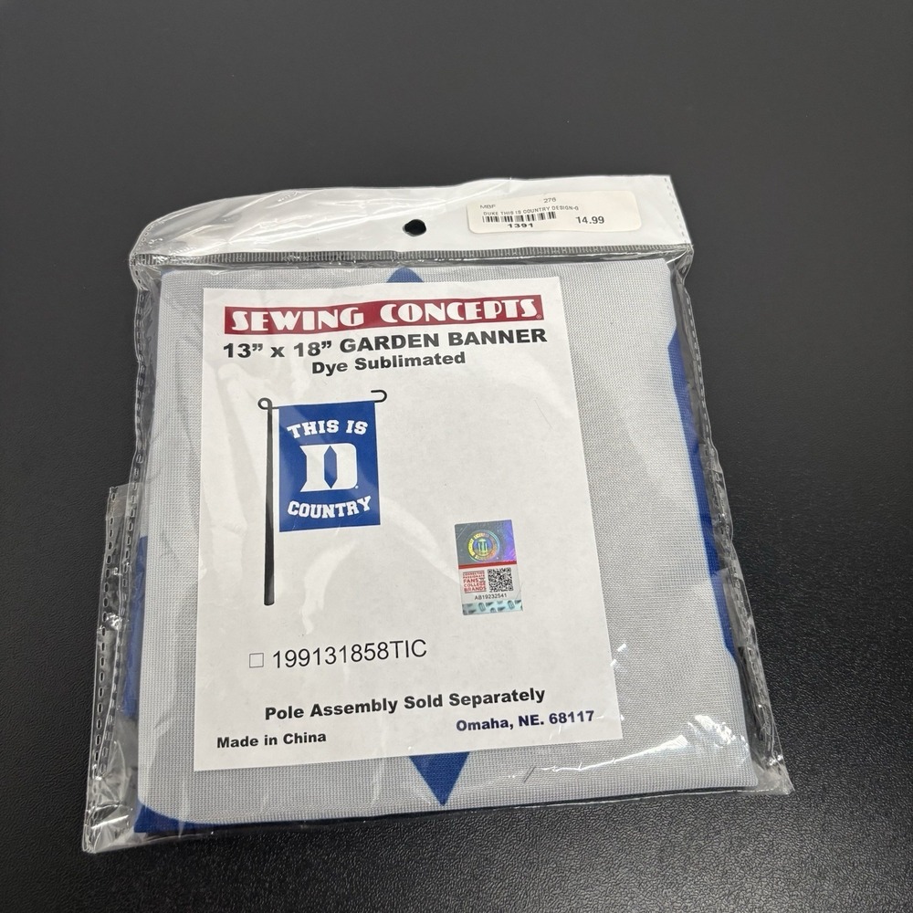New Duke University "This Is D Country" Garden Flag Banner 13"x18" Blue White‎